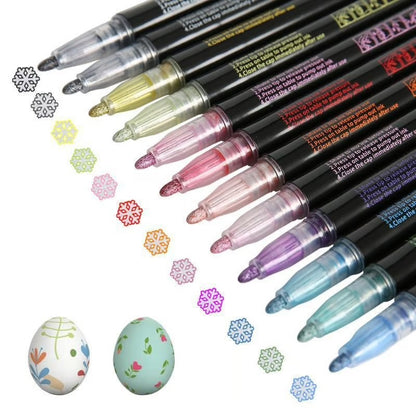 Dual-line Highlighter Set ~ Metallic outlines for stunning designs in seconds