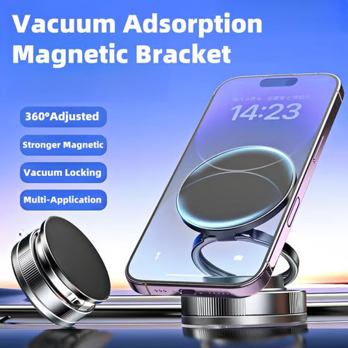 360° Adjustable Vacuum Magnetic Phone Holder ~ Rock-solid grip and perfect viewing from any angle.