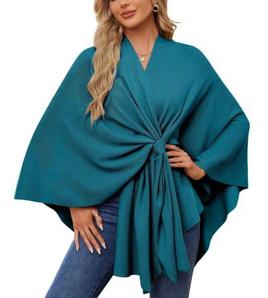 Elegant Shawl Sweater Wrap ~ Effortless layering and cloud-soft comfort all day.