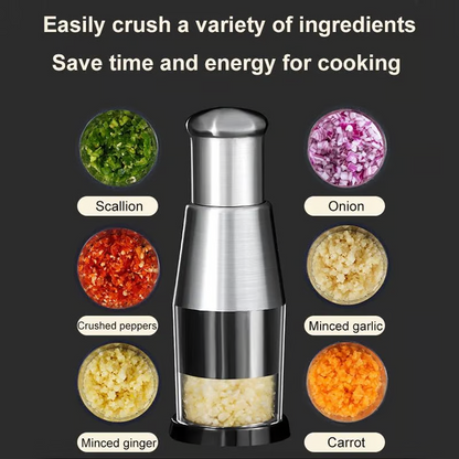 Press Vegetable Chopper ~ Chop garlic, chili & more in seconds