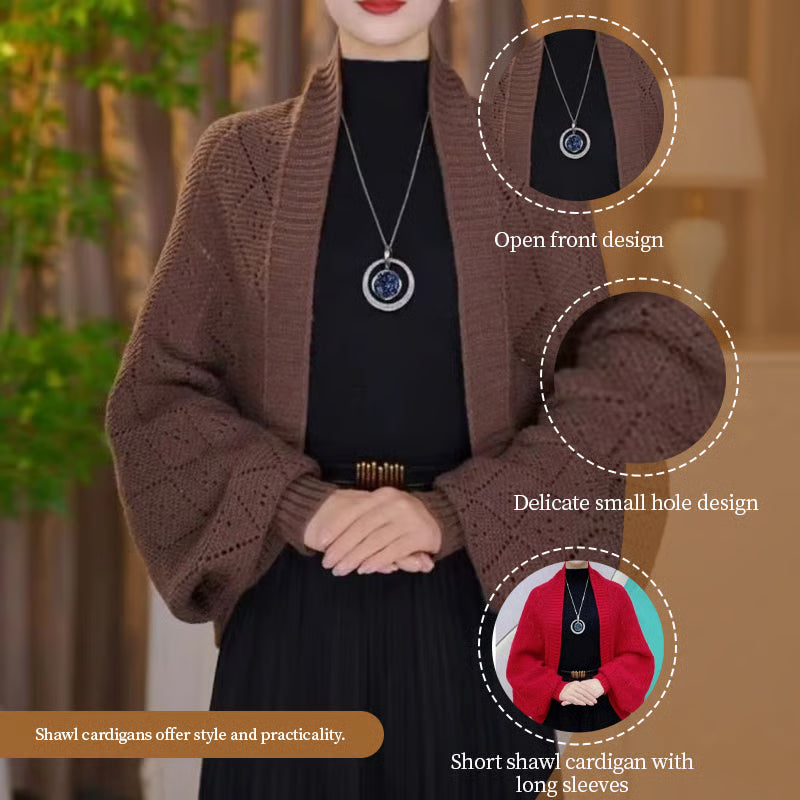 Fashion Hollow Out Knitted Shawl Coat ~ From casual to classy in seconds.