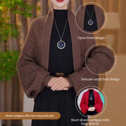 Fashion Hollow Out Knitted Shawl Coat ~ From casual to classy in seconds.