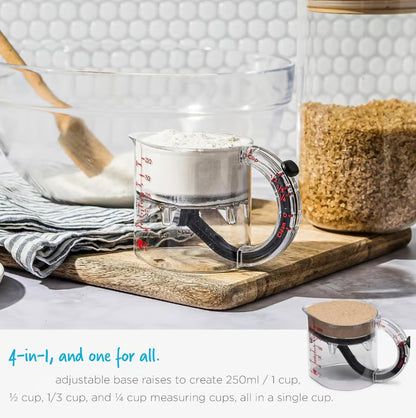 4-in-1 Adjustable Measuring Cup ▶︎ From flour to honey, one cup rules them all