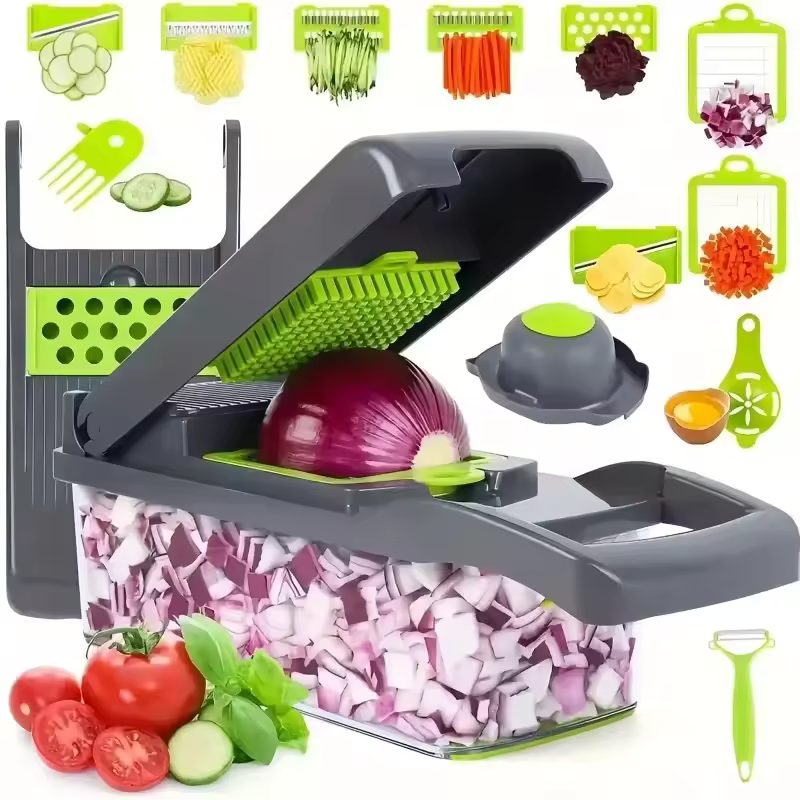 Multi Processor 16-in-1 Chopper ~ Effortless slicing, dicing, and grating in seconds