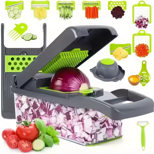 Multi Processor 16-in-1 Chopper ~ Effortless slicing, dicing, and grating in seconds