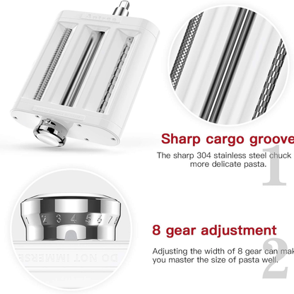 3-in-1 Pasta Maker for Stand Mixers ~ Fresh homemade pasta in minutes.