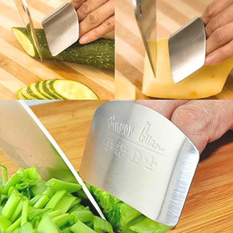 Stainless Steel Finger Guard ~ Slice safely and prep like a pro