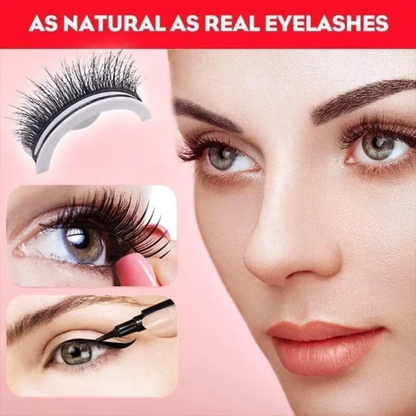 Reusable Self Adhesive Eyelashes (3 Pack) ~ Instant lash lift without glue or mess.