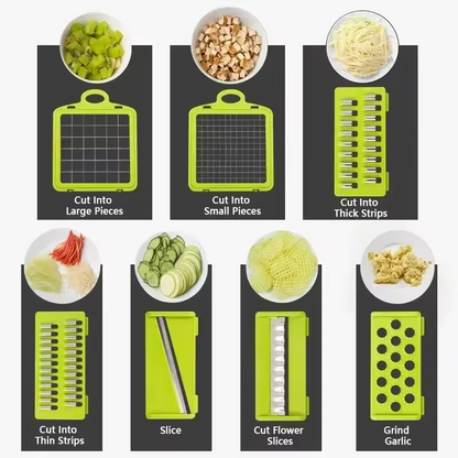 Multi Processor 16-in-1 Chopper ~ Effortless slicing, dicing, and grating in seconds