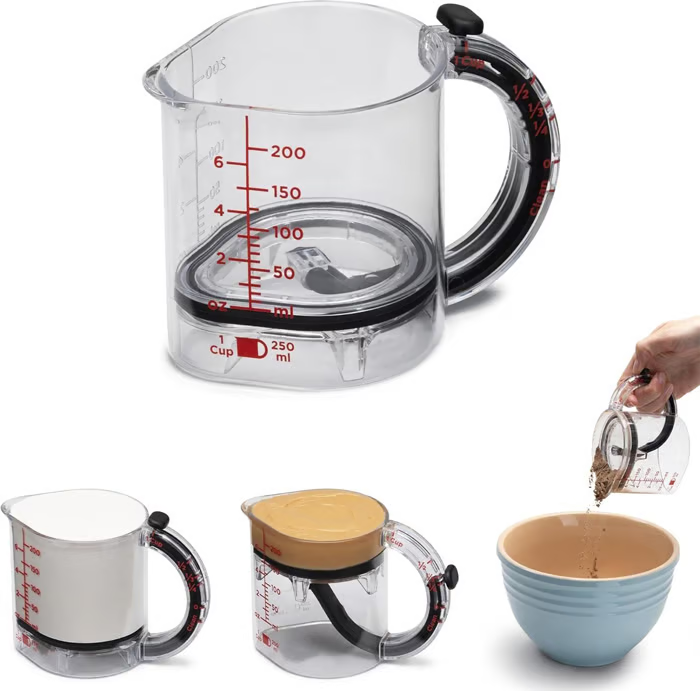 4-in-1 Adjustable Measuring Cup ▶︎ From flour to honey, one cup rules them all
