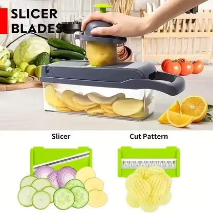 Multi Processor 16-in-1 Chopper ~ Effortless slicing, dicing, and grating in seconds