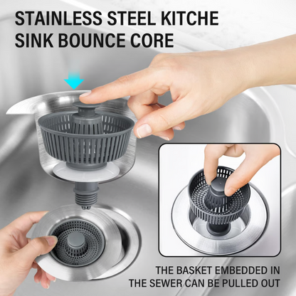 3-in-1 Stainless Steel Sink Drain Strainer ~ Prevent Clogs, Stop Odors & Keep Water Flowing Smoothly