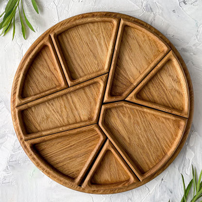 Puzzle Serving Tray ~ Modular oak design that transforms snacks into art.