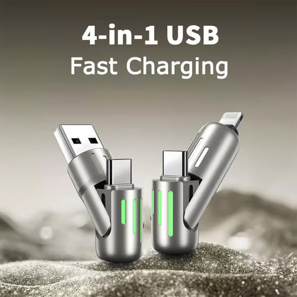 4-in-1 Charging Cable ~ Power all your devices with a single cord.