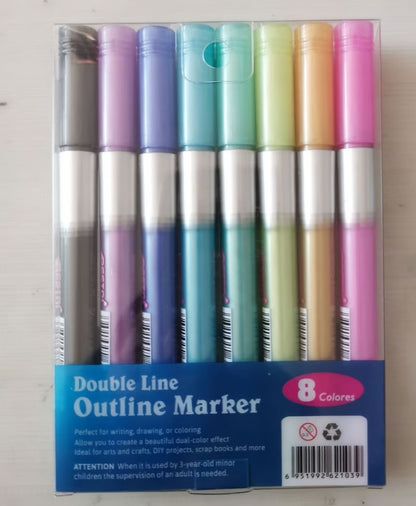 Dual-line Highlighter Set ~ Metallic outlines for stunning designs in seconds