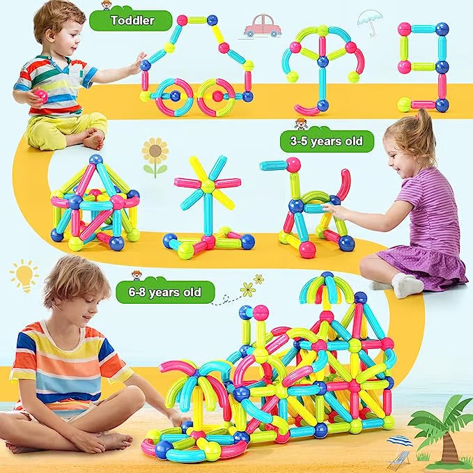 Magnetic Balls and Rods Building Blocks Set ~ Boost imagination, focus, and motor skills.