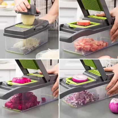 Multi Processor 16-in-1 Chopper ~ Effortless slicing, dicing, and grating in seconds