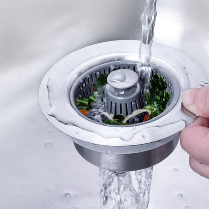 3-in-1 Stainless Steel Sink Drain Strainer ~ Prevent Clogs, Stop Odors & Keep Water Flowing Smoothly