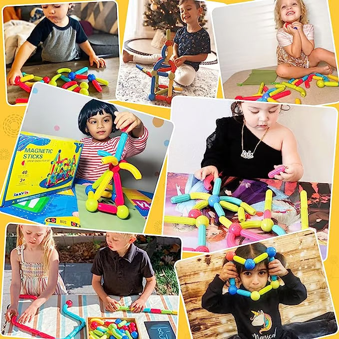 Magnetic Balls and Rods Building Blocks Set ~ Boost imagination, focus, and motor skills.