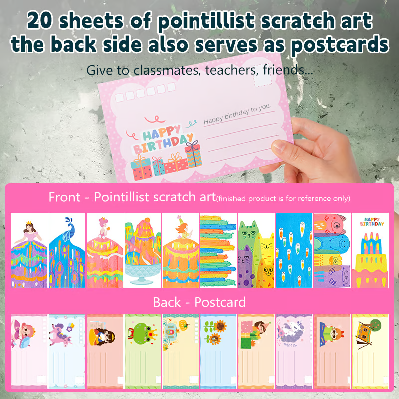 Rainbow Scratch Art Kit ~ Create Colorful Masterpieces with a Simple Scratch