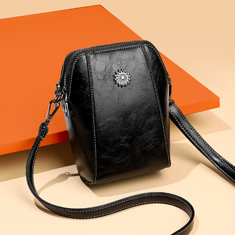 Soft Leather Mobile Phone Messenger Bag ~ Everyday luxury in a compact size.