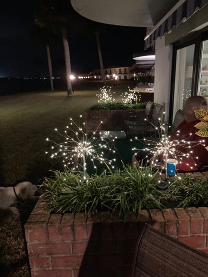 Waterproof Solar Garden Fireworks Lamp ~ Add vibrant sparkle to any outdoor space.