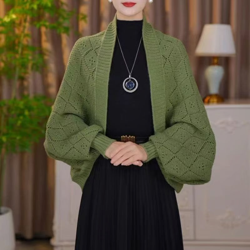 Fashion Hollow Out Knitted Shawl Coat ~ From casual to classy in seconds.