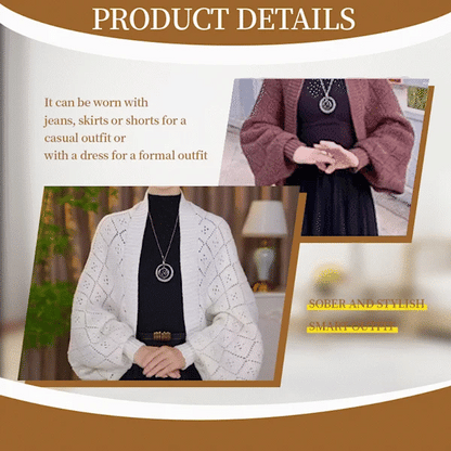 Fashion Hollow Out Knitted Shawl Coat ~ From casual to classy in seconds.