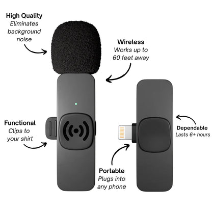 Wireless Lavalier Microphone ~ Professional sound quality, anytime, anywhere x