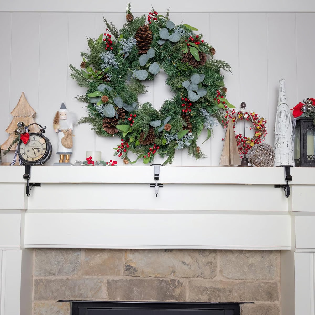 2-in-1 Garland and Stocking Hangers ~ Secure holiday décor without nails or mess.