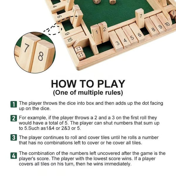Shut The Box Board Game ~ Old-school bar classic turned family favorite.