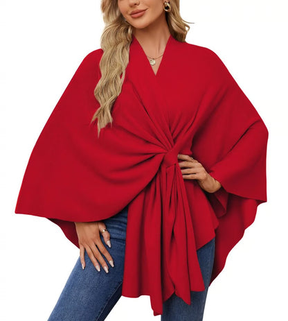 Oversized Shawl Poncho ~ Your all-season essential for chic, effortless layering.