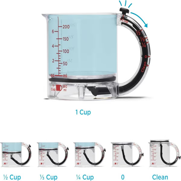 4-in-1 Adjustable Measuring Cup ▶︎ From flour to honey, one cup rules them all