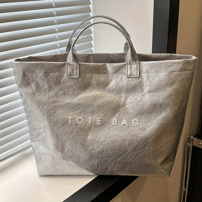 Letter Print Tote Bag ~ Designer-level style that carries your day with ease.