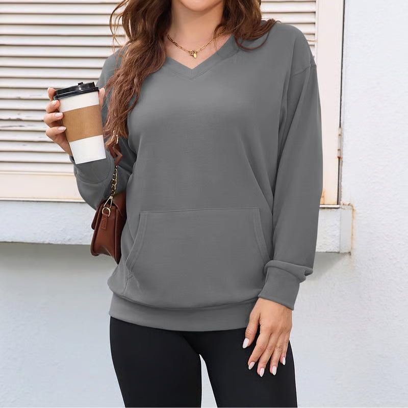 Women’s Hatless V-Neck Hoodie with Pockets ~ The hoodie you’ll reach for every single day.