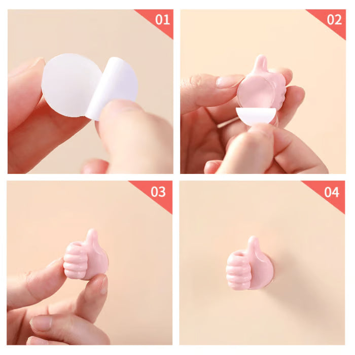 Thumbs Up Wall Hook ~ Tiny hook, big help for everyday clutter.