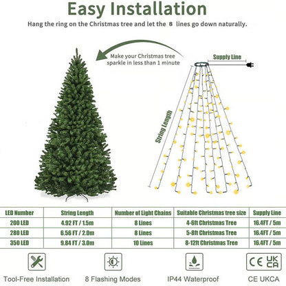 Christmas Tree Waterfall Lights ~ Turn your home into a glowing Winter Wonderland.
