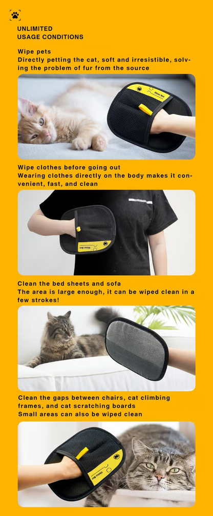 Electrostatic Pet Hair Glove ~ Instantly lift fur from clothes, furniture, and more