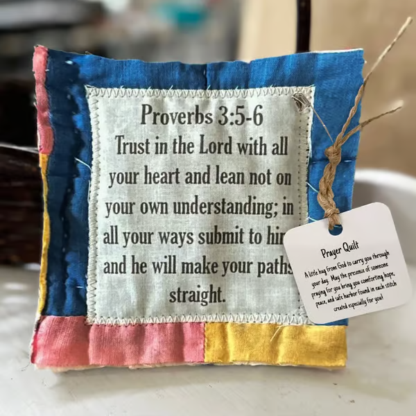 Prayer Quilt with Cross Inside ~ A handheld reminder of faith and comfort