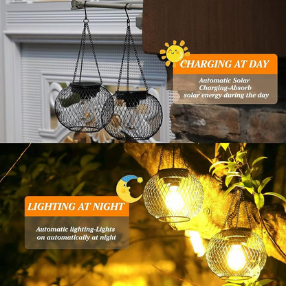 Outdoor Solar Hanging Light ~ Light up patios, gardens & balconies naturally
