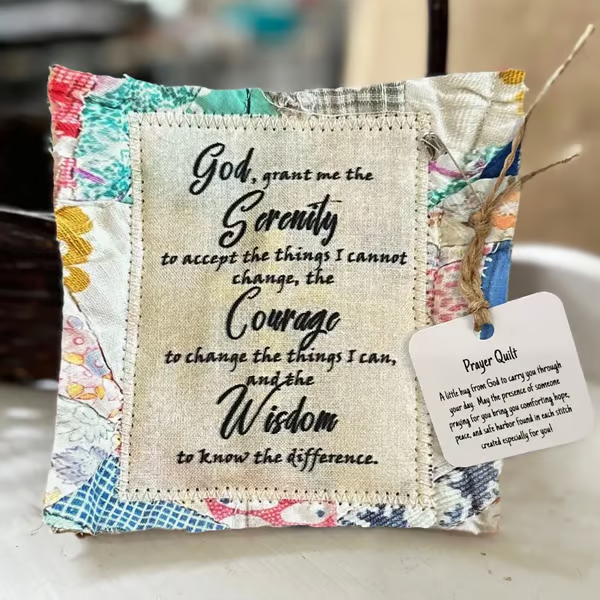 Prayer Quilt with Cross Inside ~ A handheld reminder of faith and comfort