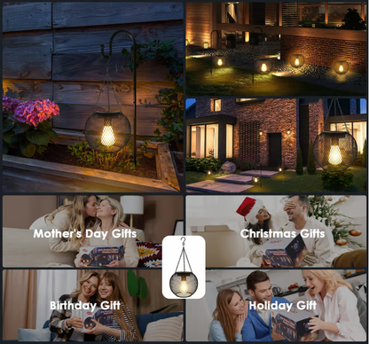 Outdoor Solar Hanging Light ~ Light up patios, gardens & balconies naturally