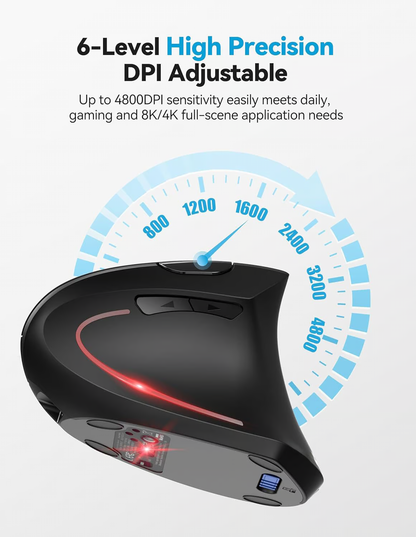 Ergonomical Vertical Mouse ~ Natural grip for all-day comfort and control