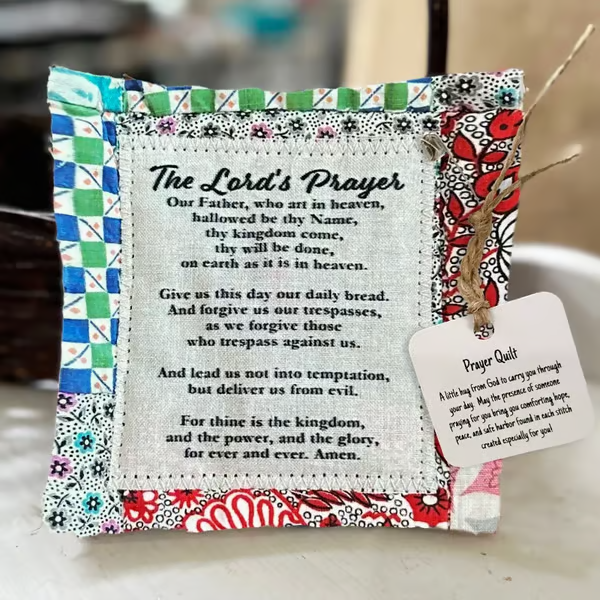 Prayer Quilt with Cross Inside ~ A handheld reminder of faith and comfort