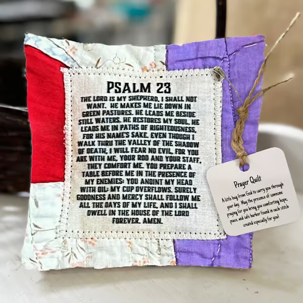 Prayer Quilt with Cross Inside ~ A handheld reminder of faith and comfort