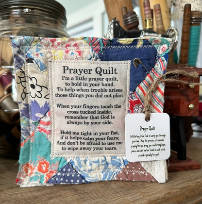 Prayer Quilt with Cross Inside ~ A handheld reminder of faith and comfort