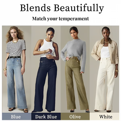 Tummy Control Sailor Wide Leg Trouser ~ Flatten your belly and fake longer legs in seconds