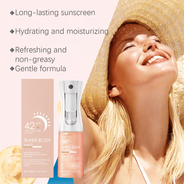 Sheer Body Mist Sunscreen SPF 42 ~ Weightless sun protection you’ll forget you’re wearing