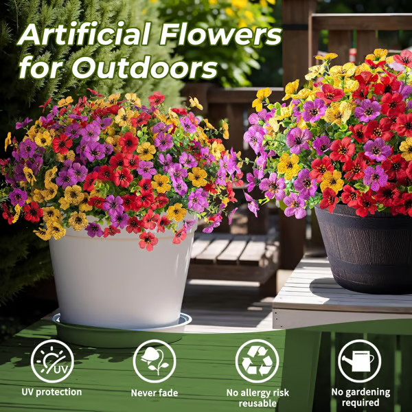 UV Resistant Lifelike Artificial Flowers ~ Brighten your garden with zero upkeep