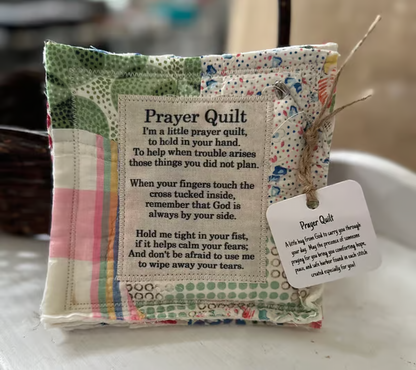 Prayer Quilt with Cross Inside ~ A handheld reminder of faith and comfort